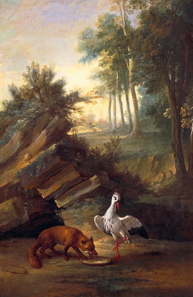 The Fox and the Stork od Jean Baptiste Oudry