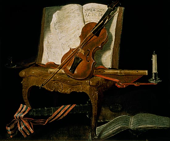 Still Life with a Violin od Jean Baptiste Oudry