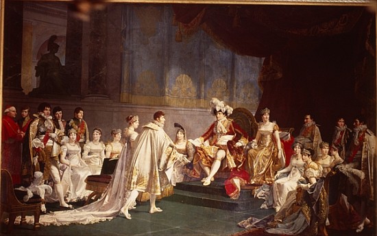 The espousal of Prince Jerome Bonaparte and Princess Catharina Frederica of Wuerttemberg, in Paris,  od Jean-Baptiste Regnault