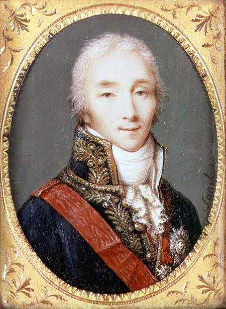 Miniature of Joseph Fouche (1759-1820) Duke of Otranto od Jean Baptiste Sambat