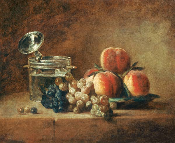 Crystal Bowl, Fruit od Jean-Baptiste Siméon Chardin