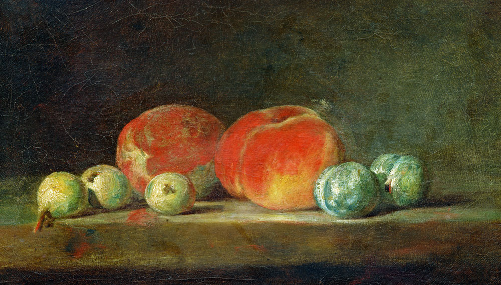Peaches, Pears and Plums on a table od Jean-Baptiste Siméon Chardin
