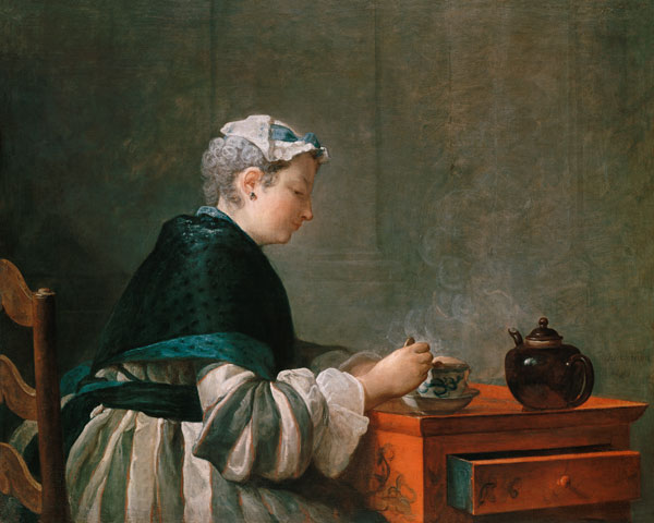 Chardin, Teetrinkende Dame od Jean-Baptiste Siméon Chardin