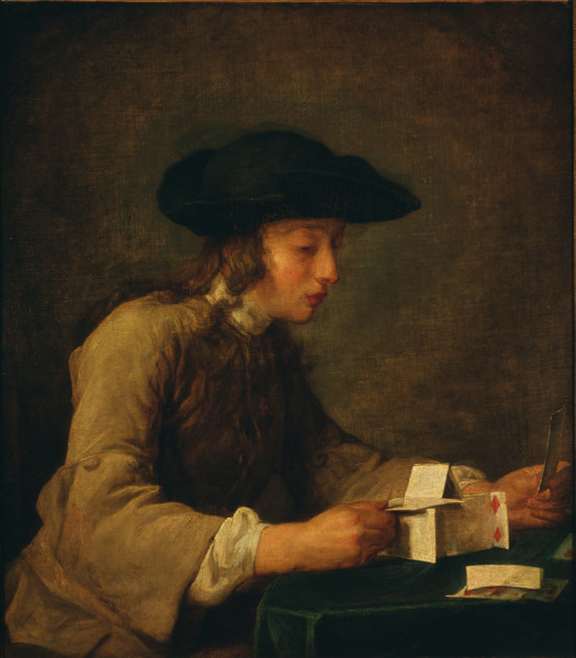 Chardin / The House of Cards / c. 1737 od Jean-Baptiste Siméon Chardin