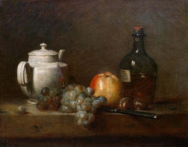 Chardin / White Teapot / Still Life od Jean-Baptiste Siméon Chardin