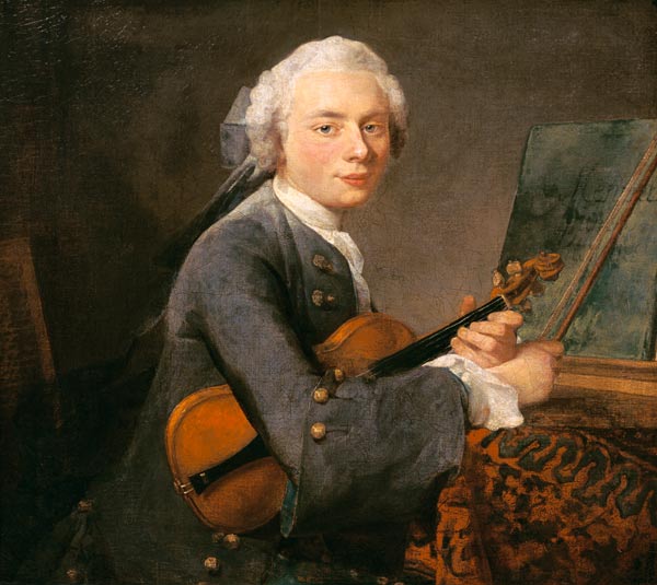 Portrait of the Charles Godefroy with violin od Jean-Baptiste Siméon Chardin