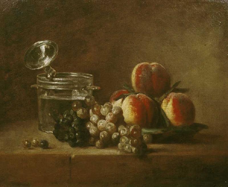 Fruit still life with lid jug od Jean-Baptiste Siméon Chardin