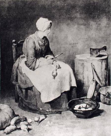 La Ratisseuse (Woman Paring Turnips) od Jean-Baptiste Siméon Chardin