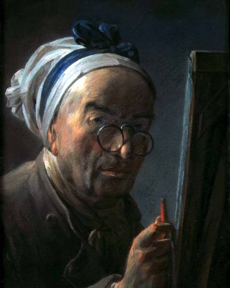 Self Portrait with an Easel od Jean-Baptiste Siméon Chardin