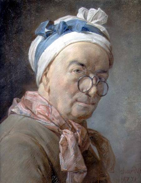 Self Portrait with Spectacles od Jean-Baptiste Siméon Chardin