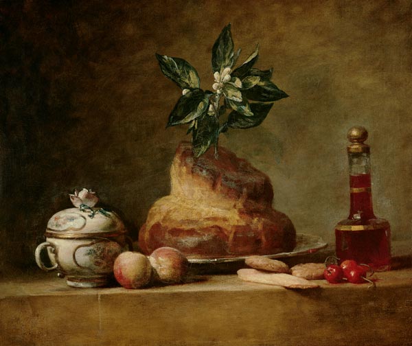 Chardin / Still life with brioche / 1763 od Jean-Baptiste Siméon Chardin