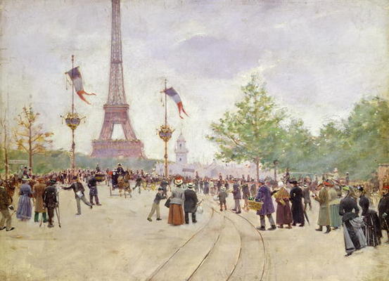 Entrance to the Exposition Universelle, 1889 (oil on canvas) od Jean Beraud