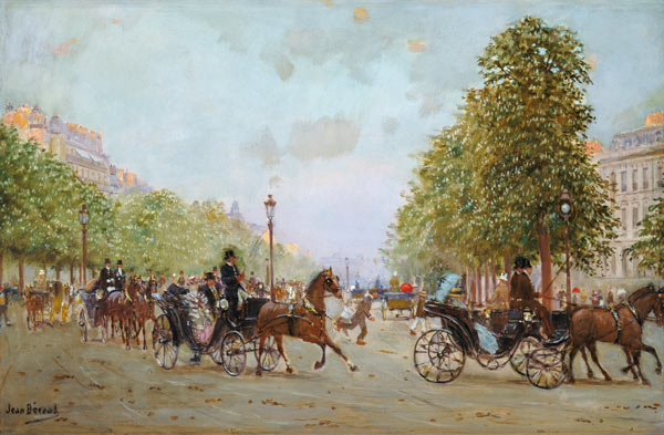 The Promenade on the Champs-Elysees (oil on canvas) od Jean Beraud