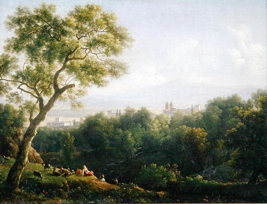 View of Frascati (oil on canvas) od Jean Bidauld