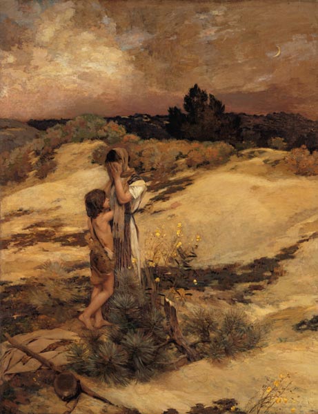 Hagar and Ismael in the desert od Jean-Charles Cazin