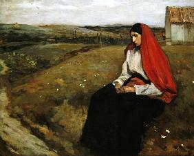 Woman in a landscape