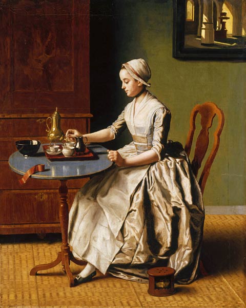 A Lady pouring Chocolate (La Chocolatière) od Jean-Étienne Liotard