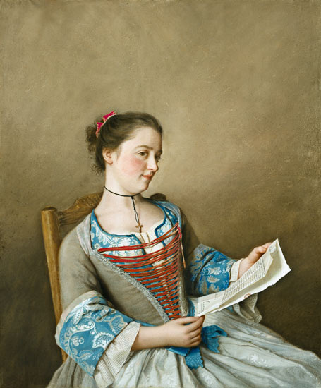 Portrait of Mlle Lavergne, the niece of the artist od Jean-Étienne Liotard