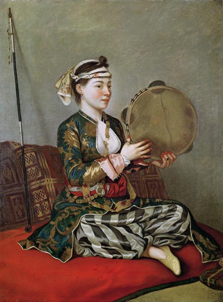 Turkish Woman with a Tambourine od Jean-Étienne Liotard