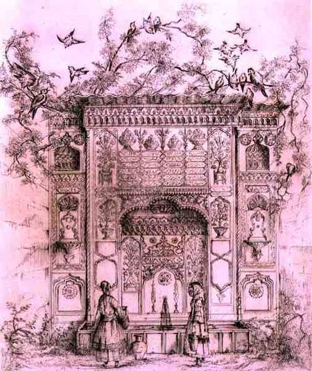 Ornamental Fountain, near the Galata Tower in Constantinople, from 'Art and Industry', published by od Jean Francois Albanis de Beaumont