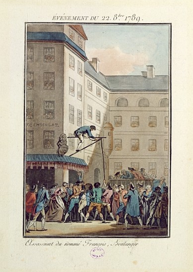 Events of the 22nd of October 1789: Hanging of a man named Francois, a baker od Jean-Francois Janinet