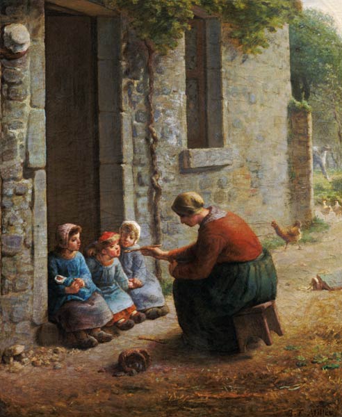 Feeding the Young od Jean-François Millet