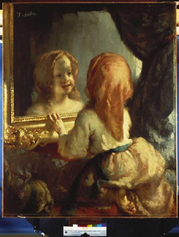 Antoinette Herbert looks at himself in the mirror od Jean-François Millet
