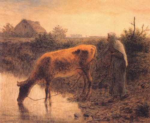Farmer with a cow od Jean-François Millet