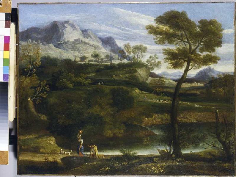 Berglandschaft mit Wasserträgerin od Jean-François Millet