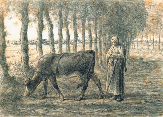 Woman with a cow od Jean-François Millet