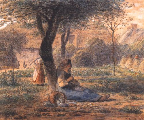 In the garden od Jean-François Millet