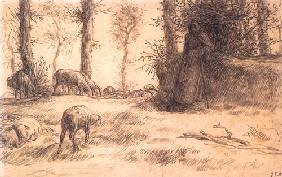 Landscape with a shepherdess