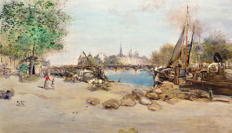 The Port St.Nicolas in Paris od Jean François Raffaelli