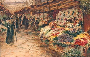 Flower market od Jean François Raffaelli