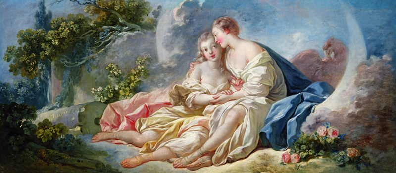 Jupiter disguised as Diana tries to seduce Callisto, c.1753 od Jean Honoré Fragonard