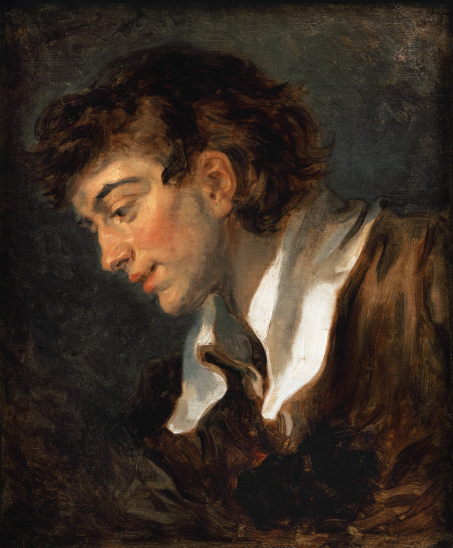 Head of a young Man od Jean Honoré Fragonard