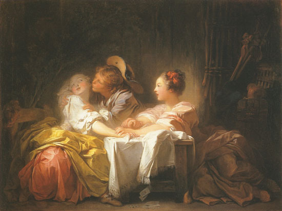the lost game or the looted kiss od Jean Honoré Fragonard