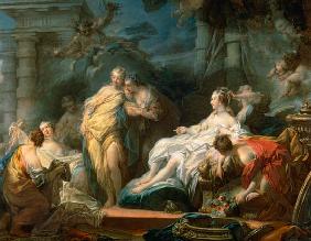 Psyche showing her sisters her gifts from Cupid