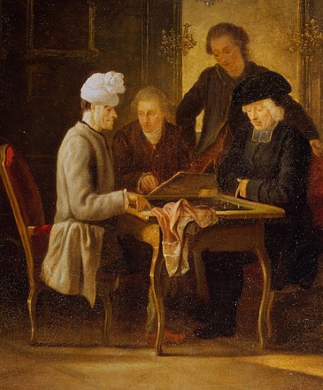 Voltaire at Chess od Jean Huber