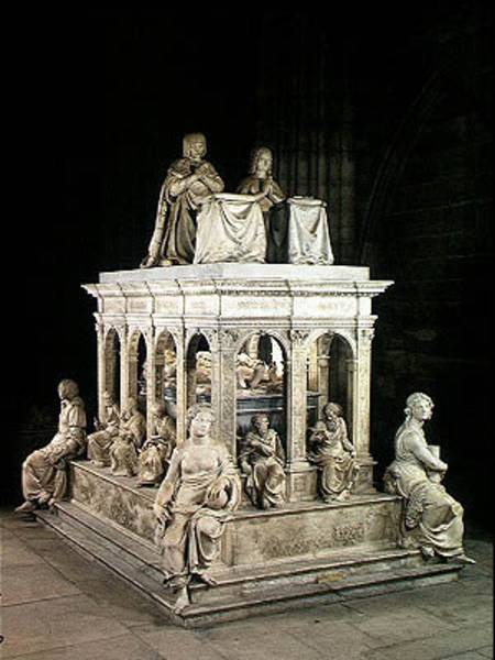 View of the Tomb of Louis XII (1462-1515) and Anne of Brittany (1496-1533) od Jean I & Antoine Juste