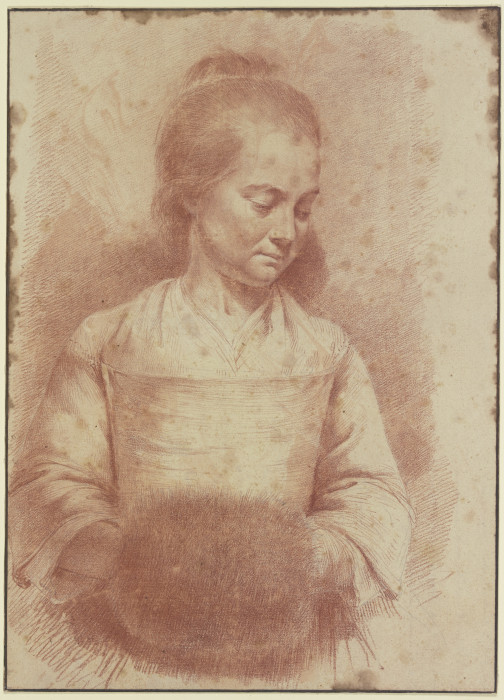 Half-Length Figure of a Young Woman with a Muff od Jean Jacques de Boissieu