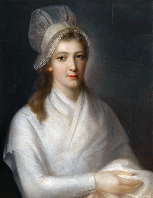 Portrait of Charlotte Corday (1768-1793) od Jean-Jacques Hauer