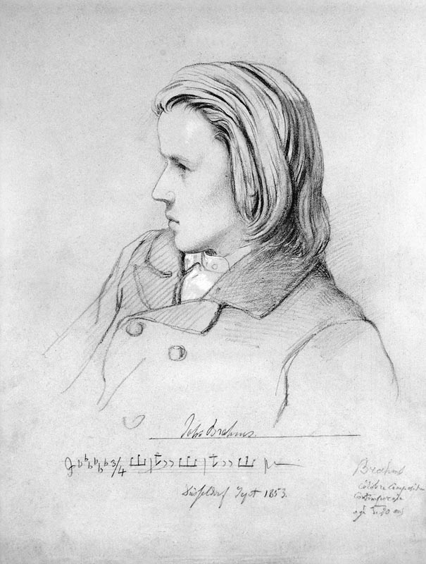 Johannes Brahms (1833-97) aged twenty od Jean Joseph Bonaventure Laurens