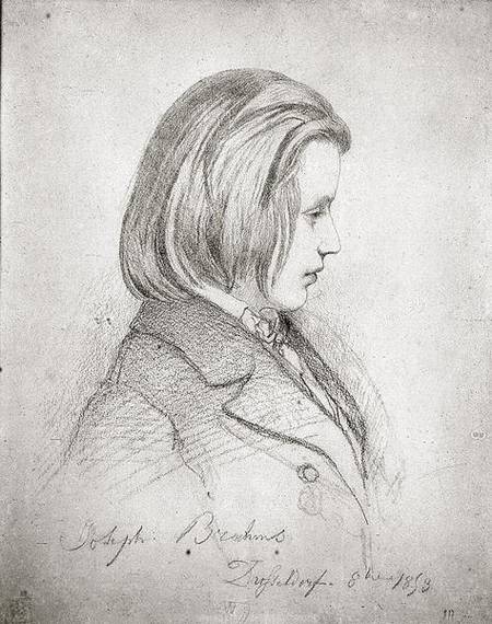 Portrait of Johanes Brahms (1833-97) aged Twenty od Jean Joseph Bonaventure Laurens