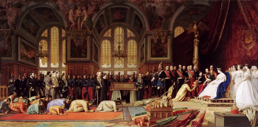 Reception of the Ambassadors of Siam by Napoleon III at the Palace of Fontainebleau on June 27, 1861 od Jean-Léon Gérome