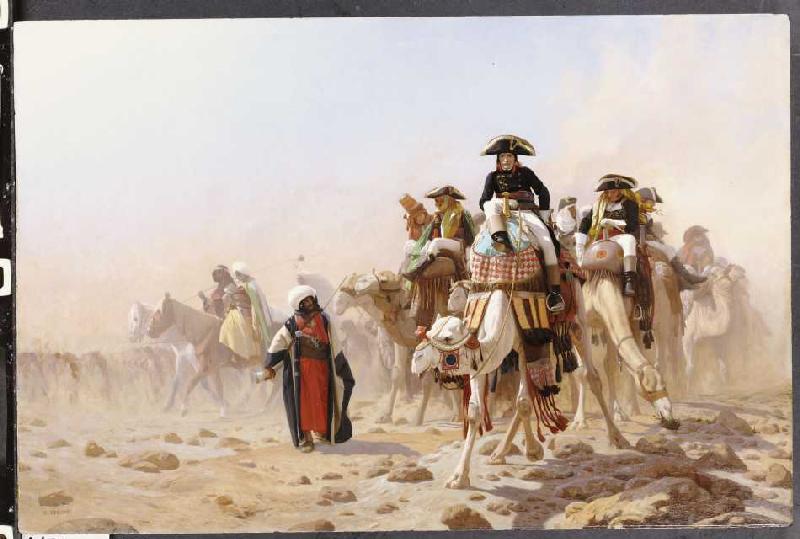 Napoleon mit seinen Gefolgsleuten in Ägypten. od Jean-Léon Gérome