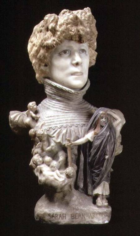 Portrait Bust of Sarah Bernhardt (1844-1923) French actress od Jean-Léon Gérome