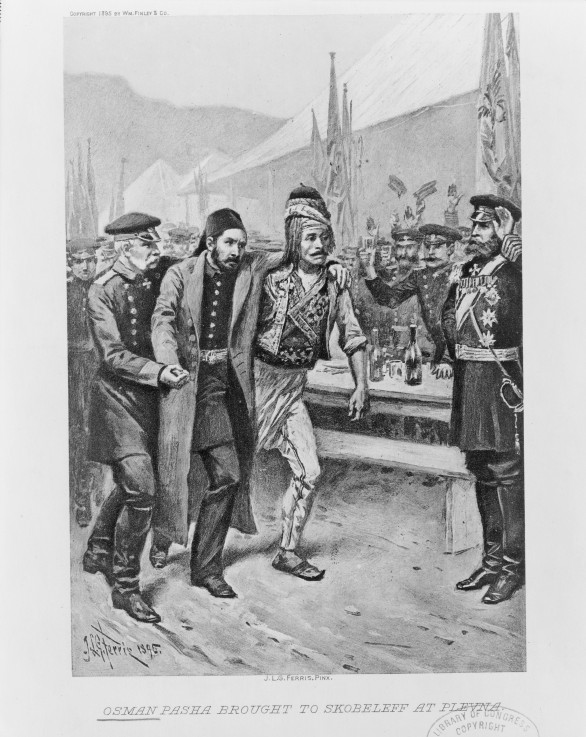 Osman Pasha brought to Skobelev at Plevna od Jean Léon Gérôme Ferris