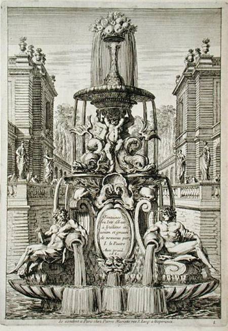 Title page from 'Fountain and Waterjets in the Italian Style' od Jean Lepautre