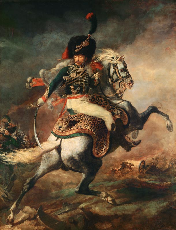 Cavalry officer of the imperial guard to horse od Jean Louis Théodore Géricault